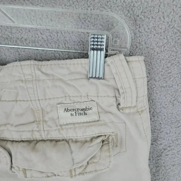 Abercrombie & Fitch Mens Beige Cotton Cargo Casual Shorts Size 32 x9 7PT - Picture 8 of 11